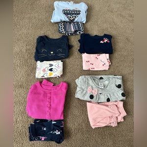 Lot of 5 Carter’s 3-6 Months Baby Girl Outfits